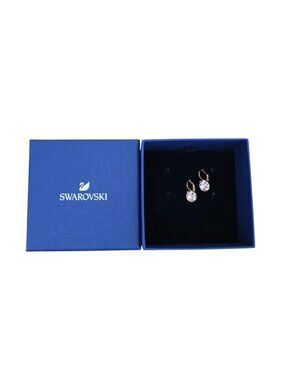 Swarovski Crystal Bella V Drop Earrings Rose Gold Lever Back